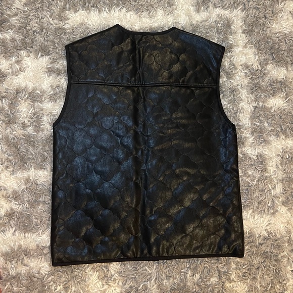 NWT Anthropologie FRNCH x Goethe Faux Leather Quilted Vest - Picture 5 of 6